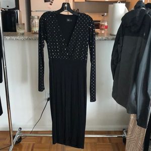 Black midi bodycon dress